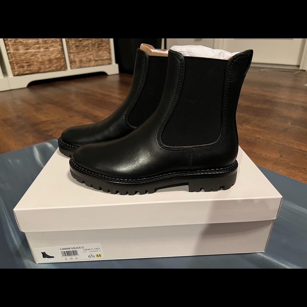 Vince Carmine Chelsea Lug Sole Boots, black, size 6.5